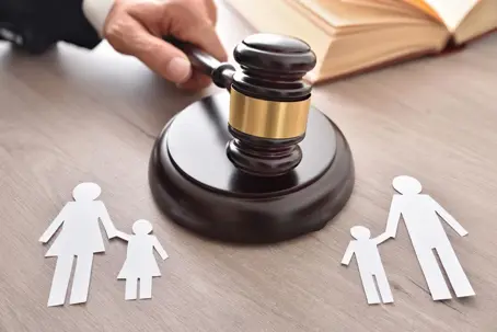 gavel with family figures