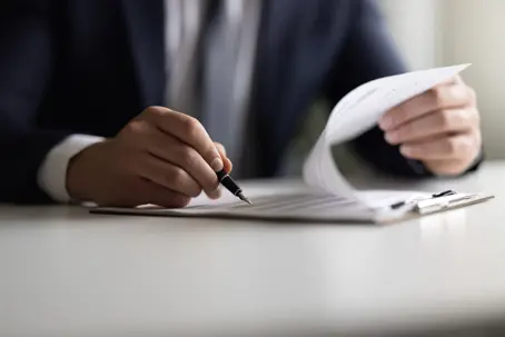 Lawyer looking at documents