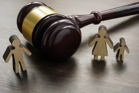 Wooden family with gavel