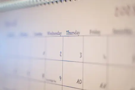View of a calendar