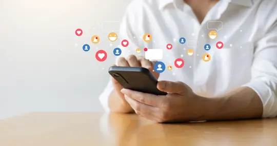 Social media notifications coming through phone