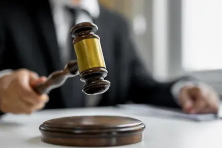 Judge hitting his gavel