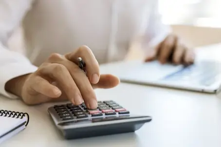 Women using a calculator