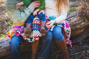 Blanket, boots and jeans